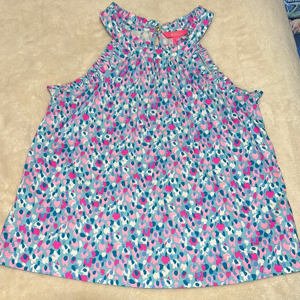 Lilly Pulitzer Pink and Blue Patterned Tank Top